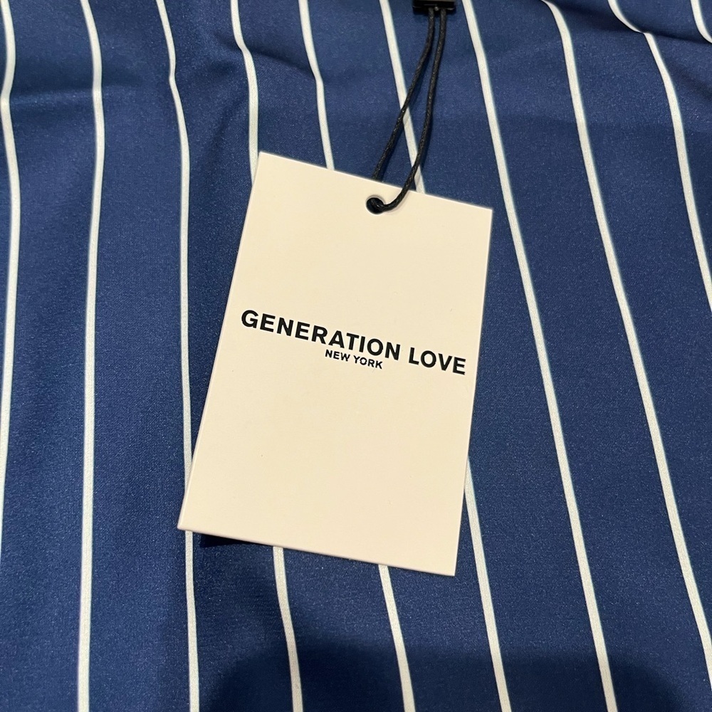 NWT Generation Love DALLAS CHAIN TANK Oxford White Blue Pinstripes Stripe M - Picture 3 of 4
